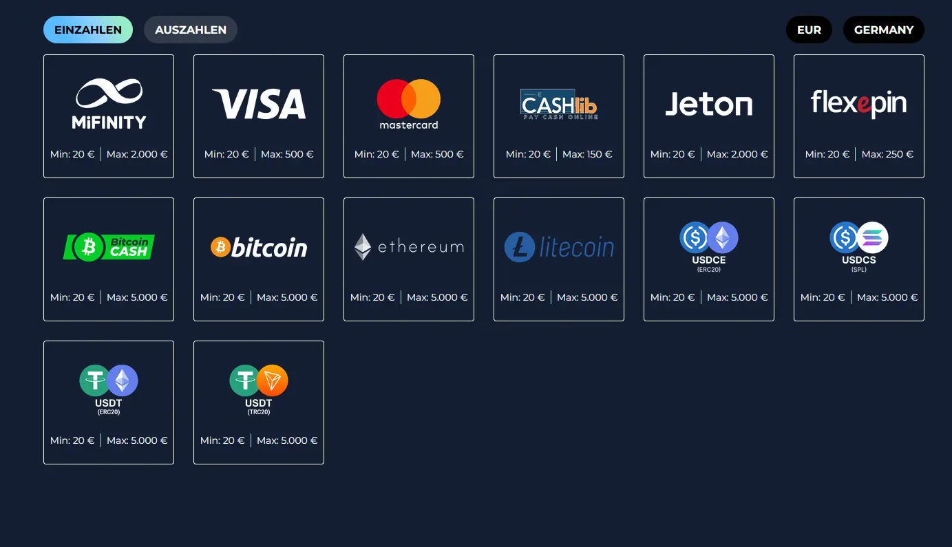 Moana Casino Zahlungsmethoden – Visa, Mastercard, Skrill, Bitcoin und mehr